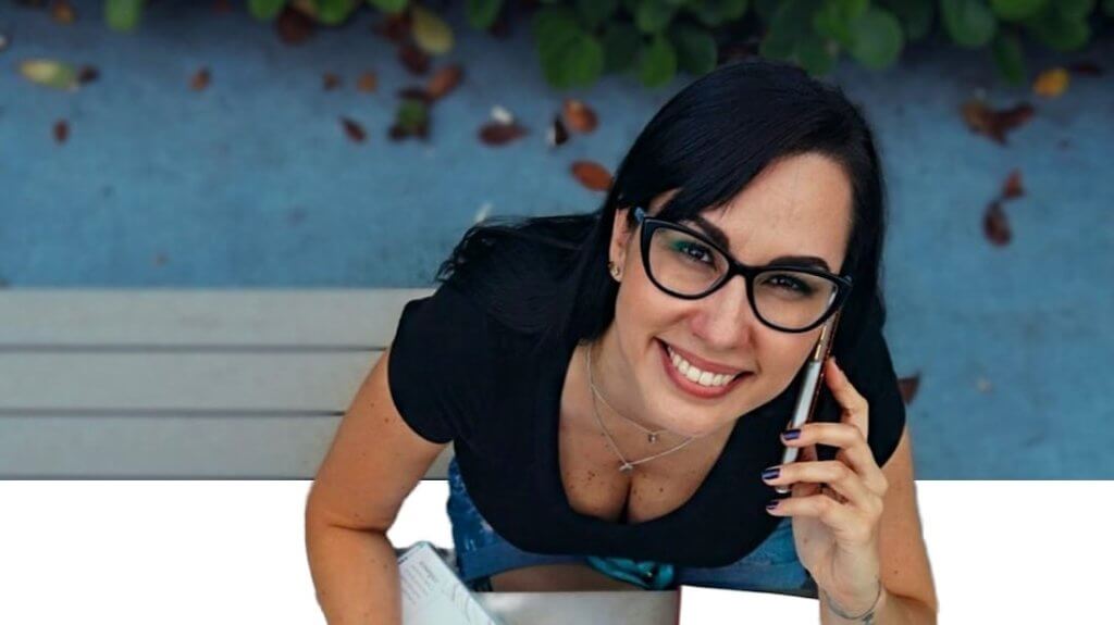 Smiling woman during a phone call.